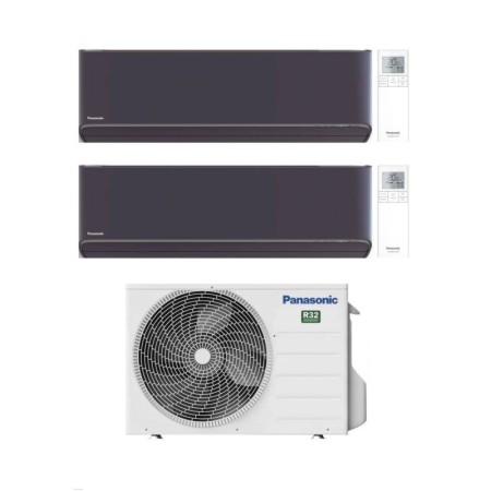 Panasonic Climatizzatore Dual Split Etherea Dark 9+9 con CU-2Z41TBE Inverter R-32 Wi-Fi Classe A++