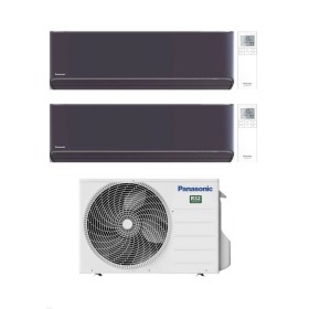 Panasonic Climatizzatore Dual Split Etherea Dark 9+18 con CU-2Z50TBE Inverter R-32 Wi-Fi Classe A+++