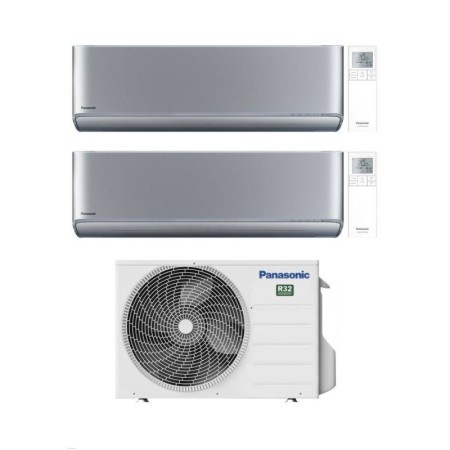 Panasonic Climatizzatore Dual Split Etherea Silver 18+18 con CU-3Z68TBE Inverter R-32 Wi-Fi Classe A++