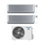 Panasonic Climatizzatore Dual Split Etherea Silver 12+18 con CU-3Z68TBE Inverter R-32 Wi-Fi Classe A++