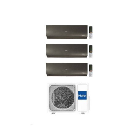 Haier Climatizzatore Trial Split Flexis Plus Black 9+9+12 Con 3U55S2SR5FA Inverter Wi-Fi Classe A++