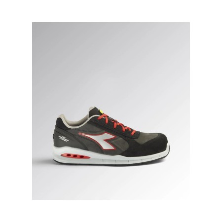 Diadora Utility Scarpe Antinfortunistiche Run Net Airbox Low S3 SRC - Adulto - Grigio Asfalto/Argento/Rosso - Tagl. 40 EU