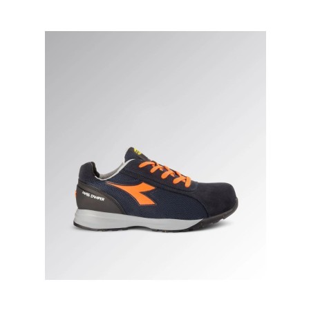 Diadora Utility Scarpe Antinfortunistiche Glove MDS Text Low S1PS FO HRO SR - Adulto - Blu Scuro/Arancio Fluo - Tagl. 45 EU