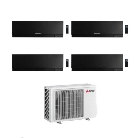 Mitsubishi Climatizzatore Quadri Split Kirigamine Zen MSZ-EF Nero 9+12+12+15 con MXZ-4F80VF Inverter R32 WiFi Classe A++