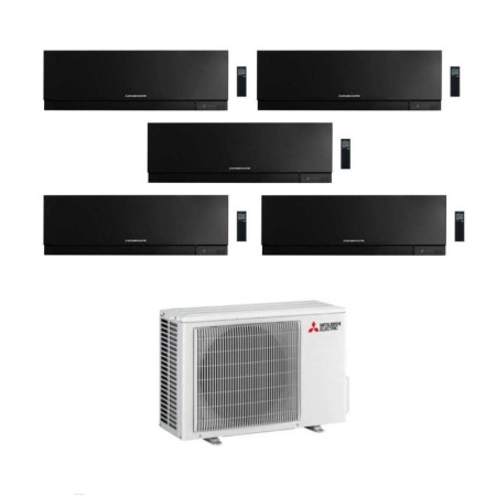 Mitsubishi Climatizzatore Penta Split Kirigamine Zen MSZ-EF Nero 9+9+12+12+15 con MXZ-5F102VF Inverter R32 WiFi Classe A++