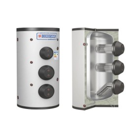 Cordivari Bollitore in Acciaio Extra 3 WXC 2000 L con Scambiatori Estraibili Coibentazione Morbida Smontabile