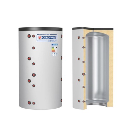 Cordivari Termoaccumulatore in Acciaio Puffer VB 200 L con Coibentazione Rigida in Poliuretano