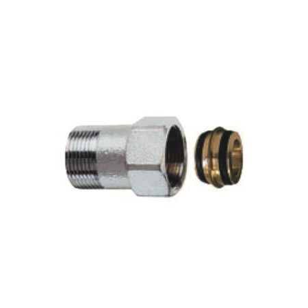 FAR Prolunga Diritta Cromata con Attacco 4 cm Doppio O-Ring Filettato Far24X19 Femmina Filetto Far 24X19 Maschio