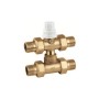 CALEFFI Valvola di Zona A 4 Con Tee di By-pass telescopico Comando Elettrotermico Attacchi 1” a Bocchettone in Ottone