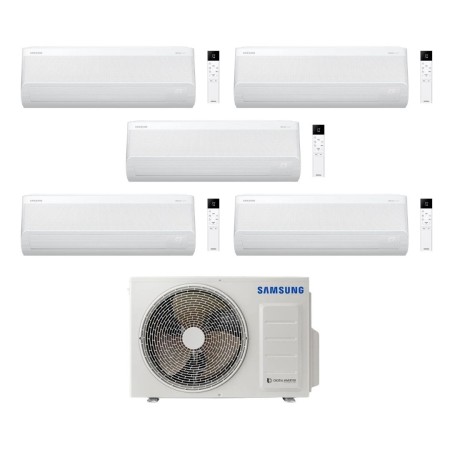 Samsung Climatizzatore Penta Split Cebu S2 7+12+12+12+12 con AJ100TXJ5KG/EU Inverter Wi-Fi Classe A++