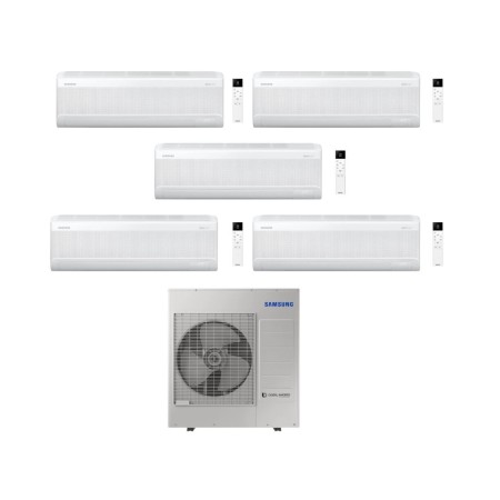 Samsung Climatizzatore Penta Split Windfree Elite S2 9+9+12+12+12 BTU con AJ100TXJ5KG/EU Inverter R-32 Wi-Fi Classe A++