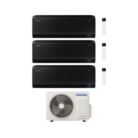 Samsung Climatizzatore Trial Split Windfree Black 7+7+7 BTU con AJ052TXJ3KG/EU Inverter R-32 Wi-Fi Classe A+++