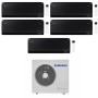 Samsung Climatizzatore Penta Split Windfree Black 7+7+7+7+12 BTU con AJ100TXJ5KG/EU Inverter R-32 Wi-Fi Classe A++
