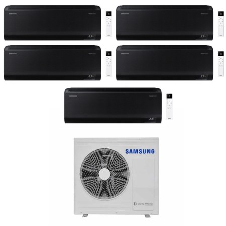 Samsung Climatizzatore Penta Split Windfree Black 9+9+9+9+9 BTU con AJ100TXJ5KG/EU Inverter R-32 Wi-Fi Classe A++