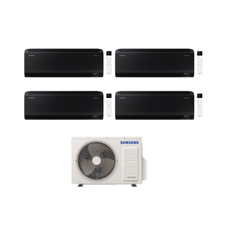 Samsung Climatizzatore Quadri Split Windfree Black 12+12+12+12 BTU con AJ100TXJ5KG/EU Inverter R-32 Wi-Fi Classe A++