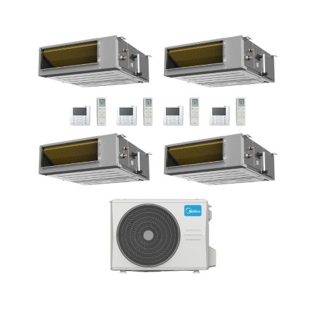 Midea Climatizzatore Canalizzato Quadri Split serie A7 MTJ 9+9+9+18 con M4O-36FN8-Q Inverter R 32 Wi-Fi Optional Classe A++