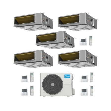 Midea Climatizzatore Canalizzato Penta Split serie A7 MTJ 9+9+9+9+18 con M5OE-42HFN8-Q Inverter R 32 Wi-Fi Optional Classe A++