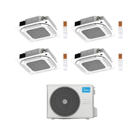 Midea Climatizzatore a Cassetta 4 Vie Quadri Split MCA4U 9+9+12+18 con M4O-36FN8-Q Inverter R 32 Wi-Fi Optional Classe A++