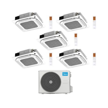 Midea Climatizzatore a Cassetta 4 Vie Penta Split MCA4U 9+9+12+12+12 con M5OE-42HFN8-Q Inverter R 32 Wi-Fi Optional Classe A++