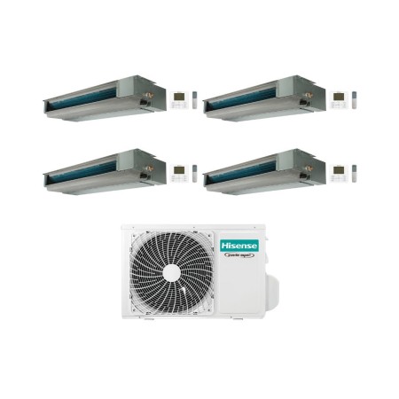 Hisense Climatizzatore Canalizzato Quadri Split serie Slim ADT 9+9+9+9 con 4AMW81U4RJC Inverter R32 Wi-Fi Optional Classe A++