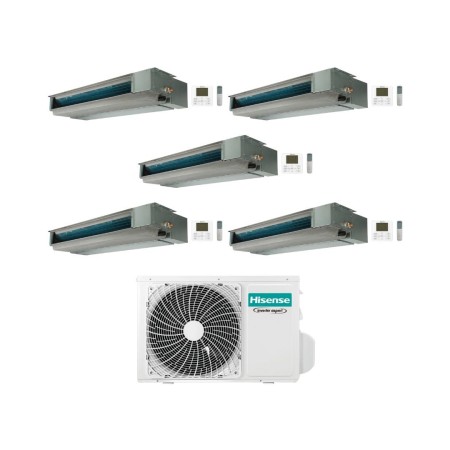 Hisense Climatizzatore Canalizzato Penta Split serie Slim ADT 9+9+9+9+9 con 5AMW105U4RQC Inverter R32 Wi-Fi Opt. Classe A++