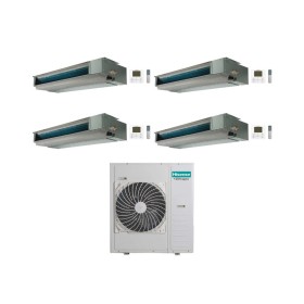 Hisense Climatizzatore Canalizzato Quadri Split serie Slim ADT 9+9+9+9 con 5AMW125U4RTA Inverter R32 Wi-Fi Optional Classe A++