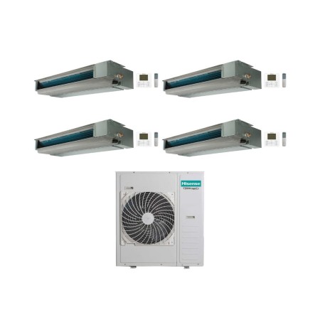 Hisense Climatizzatore Canalizzato Quadri Split serie Slim ADT 9+9+12+12 con 5AMW125U4RTA Inverter R32 Wi-Fi Optional Classe A++