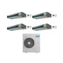 Hisense Climatizzatore Canalizzato Quadri Split serie Slim ADT 9+9+12+12 con 5AMW125U4RTA Inverter R32 Wi-Fi Optional Classe A++