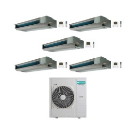 Hisense Climatizzatore Canalizzato Penta Split serie Slim ADT 9+9+9+9+18 con 5AMW125U4RTA Inverter R32 Wi-Fi Opt. Classe A++