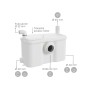 SFA Watersan 3 Trituratore Pompa di Scarico Bagno Completo per Wc, Doccia, Lavabo e Bidet 4 Ingressi - WS3 Ingressi