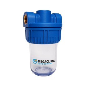 Megaclima By Euroacque Contenitore in Plastica Vuoto per Cartucce 5" 3 Vie con Attacchi 1/2″ Femmina - CFP51000