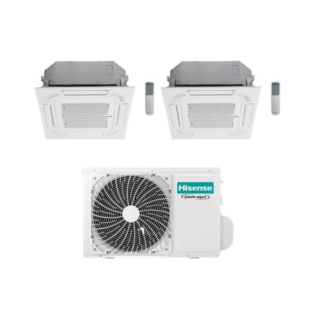 Hisense Climatizzatore a Cassetta 4 Vie Dual Split ACT 9+12 con 3AMW72U4RJC Inverter R32 Wi-Fi Optional Classe A++