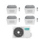 Hisense Climatizzatore a Cassetta 4 Vie Quadri Split ACT 12+12+12+12 con 5AMW105U4RQC Inverter R32 Wi-Fi Optional Classe A++