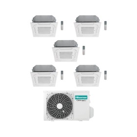 Hisense Climatizzatore a Cassetta 4 Vie Penta Split ACT 9+9+9+9+12 con 5AMW105U4RQC Inverter R32 Wi-Fi Optional Classe A++