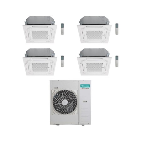 Hisense Climatizzatore a Cassetta 4 Vie Quadri Split ACT 12+12+12+12 con 5AMW125U4RTA Inverter R32 Wi-Fi Optional Classe A++