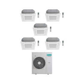 Hisense Climatizzatore a Cassetta 4 Vie Penta Split ACT 9+9+9+12+12 con 5AMW125U4RTA Inverter R32 Wi-Fi Optional Classe A++
