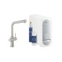 Grohe Blue Home Rubinetto Multifunzione Bocca L WiFi SuperSteel Cromo Spazzolato Acqua Filtrata Naturale Frizzante - 31454DC1
