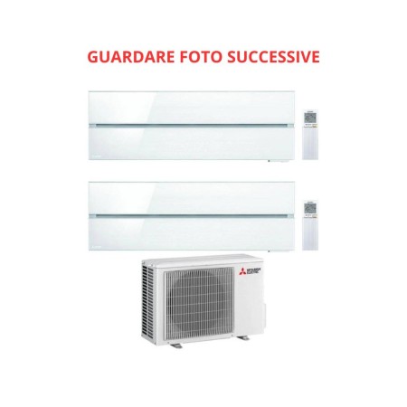 Mitsubishi Climatizzatore Dual Split Kirigamine MSZ-LN Bianco 9+12 con MXZ-2F42VF4 Inverter R-32 Wi-Fi Classe A+++