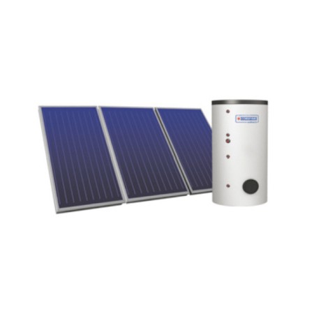 Cordivari Sistema Solare Eco Basic B2 a Circolazione Forzata 300 L 7,50 mq con Stuttura per Tetto Piano