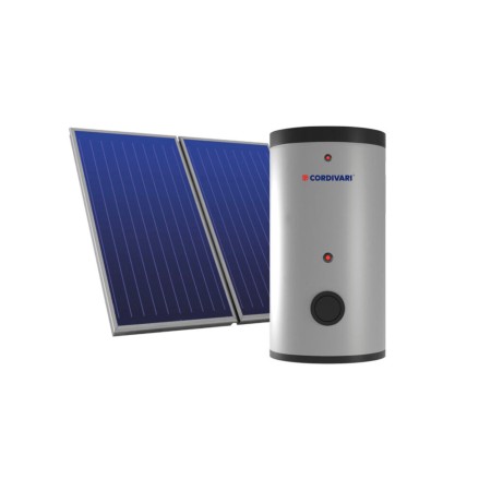 Cordivari Sistema Solare Eco Basic XL B2 a Circolazione Forzata 300 L 5,00 mq con Stuttura per Tetto Piano