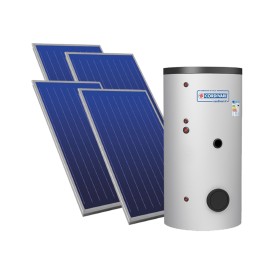 Cordivari Sistema Solare Bolly B2 XL a Circolazione Forzata 500 L 10,00 mq con Stuttura per Tetto Piano + Liquido solare