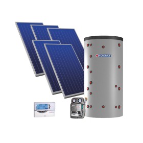 Cordivari Sistema Solare Eco Basic Habitat Combi 2 a Circolazione Forzata 800 L 12,50 mq con Stuttura per Tetto Piano