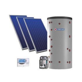 Cordivari Sistema Solare Eco Basic Habitat Combi 2 a Circolazione Forzata 500 L 7,50 mq con Stuttura per Tetto a Falda