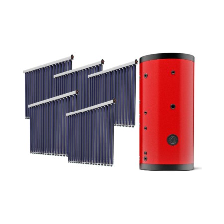 CMG Solari Sistema Solare Sottovuoto For-U 1005-90 a Circolazione Forzata 1000 L 16,40 mq con Strut. Tetto Piano + Liq. Solare