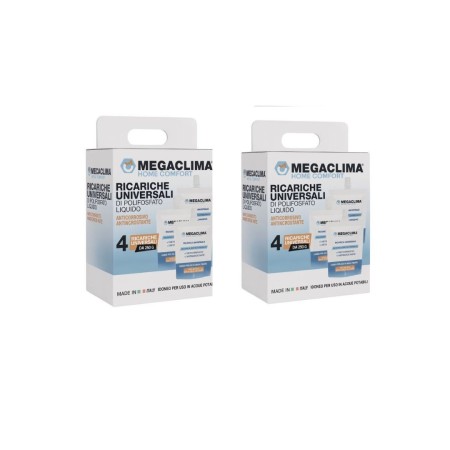 Megaclima Ricariche di Polifosfato Liquido per Pompa Dosaggio 2 Confezioni da 4 Ricariche Universali - by Euroacque