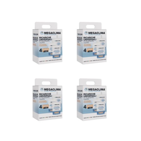 Megaclima Ricariche di Polifosfato Liquido per Pompa Dosaggio 4 Confezioni da 4 Ricariche Universali - by Euroacque