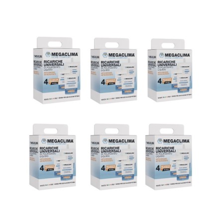 Megaclima Ricariche di Polifosfato Liquido per Pompa Dosaggio 6 Confezioni da 4 Ricariche Universali - by Euroacque
