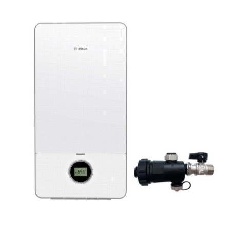 Junkers Bosch Caldaia a Condensazione Condens 7000i W 28 kW GC7000iW 28 C Bianca Met/Gpl-Kit Scarico Fumi-Defangatore In Omaggio