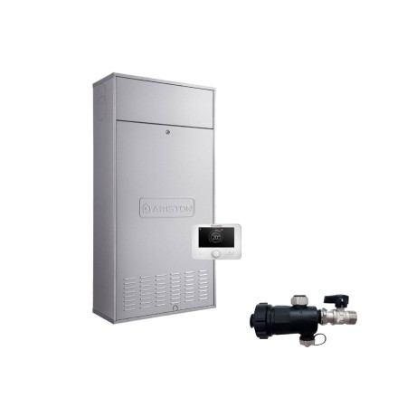 Ariston Caldaia a Condensazione Genus One Net IN 25 Metano/Gpl Completa Di Kit Fumi Classe A+ con Defangatore Omaggio