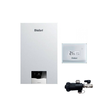Vaillant Caldaia a Condensazione EcoTEC Plus VMW 35 CS/1-5 CFI + vSmart Wi-Fi Metano/Gpl con Kit Fumi e Defangatore Omaggio